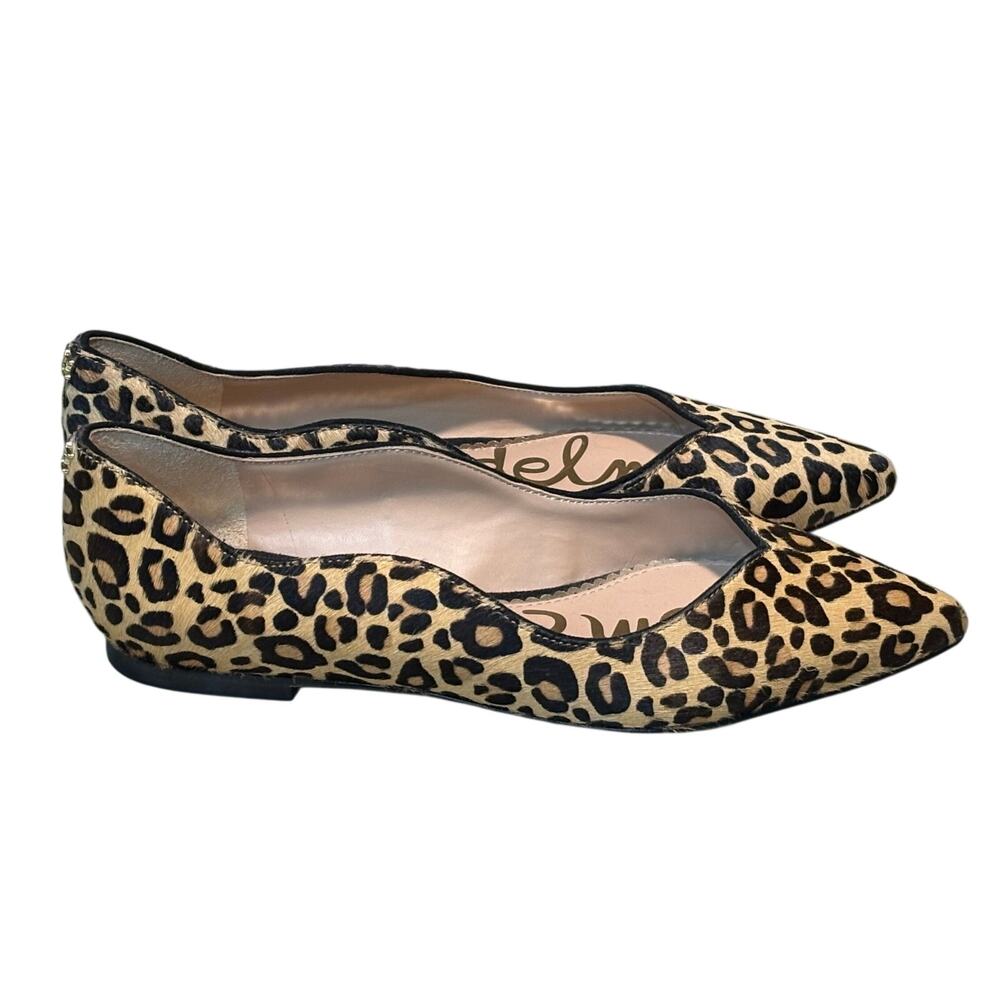 Sam Edelman Riza Leopard Print Pointed Toe Classic Preppy Ballet Flats Size 5.5 - Picture 2 of 12